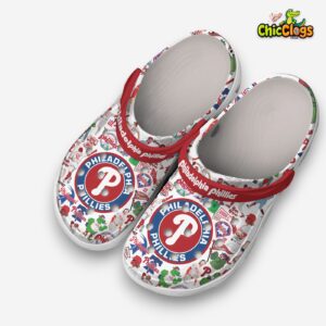 Philadelphia Phillies Printed Pattern Crocs Clogs - Stylish MLB Footwear - Image 1