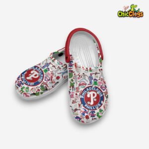 Philadelphia Phillies Printed Pattern Crocs Clogs - Stylish MLB Footwear - Image 2