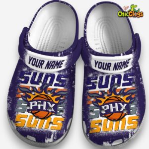 Phoenix Suns Print Design Crocs Clogs - Stylish NBA Basketball Footwear - Image 1
