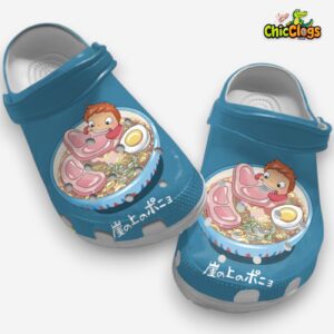 Ponyo Loves Food Anime Clogs, Blue Clogs - Image 2