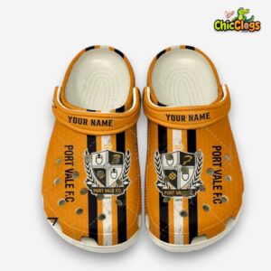 Port Vale League One Printed Pattern Crocs Clogs - Stylish Footwear for Fans - Image 2