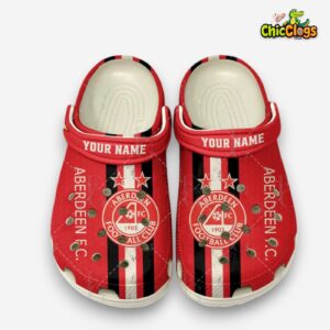 Printed Aberdeen FC Crocs Clogs - SPFL Football Design Footwear - Image 2