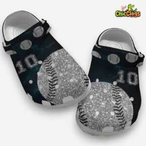 Printed Bling Ball Baseball Crocs Clogs - Stylish Patterned Footwear - Image 2