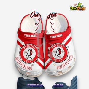 Printed Bristol City Pattern Crocs Clogs - Stylish & Unique Footwear - Image 1