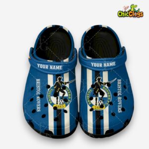 Printed Bristol Rovers Clogs - League One Football Design Crocs - Image 1