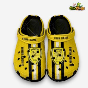 Printed Burton Albion F.C. League One Crocs Clogs - Unique Football Design - Image 1