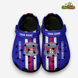 Printed Carlisle United Football Design Crocs Clogs for League One Fans - Image 1