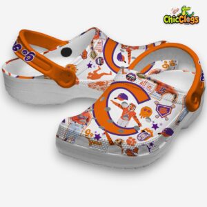 Printed Clemson Tigers Crocs Clogs - NCAA Team Pattern Footwear - Image 1