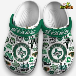Printed Dallas Stars NHL Clogs - Unique Pattern Crocs for Fans - Image 3