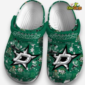 Printed Dallas Stars NHL Clogs - Unique Pattern Crocs for Fans - Image 4