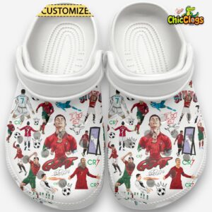 Printed Football Design Ronaldo Crocs Clogs - Stylish & Comfortable Footwear - Image 2