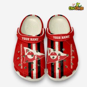 Printed Fredrikstad FK Design Crocs Clogs - Unique Fan Footwear - Image 2