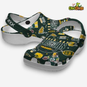 Printed Green Bay Packers Crocs Clogs - NFL Pattern Footwear - Image 2