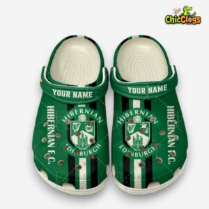 Printed Hibernian FC SPFL Design Crocs Clogs - Comfortable & Stylish Footwear - Image 2