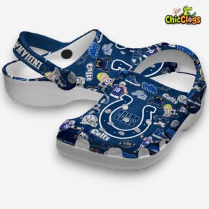 Printed Indianapolis Colts Pattern Crocs Clogs - NFL Team Footwear - Image 1