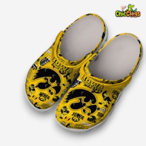 Iowa Hawkeyes Crocs Clogs - NCAA Team Pattern Footwear - Image 1