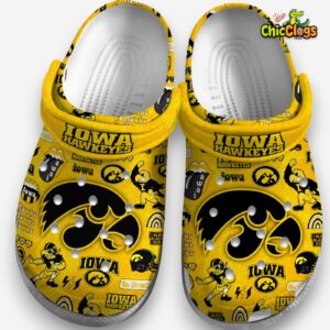 Iowa Hawkeyes Crocs Clogs - NCAA Team Pattern Footwear - Image 2