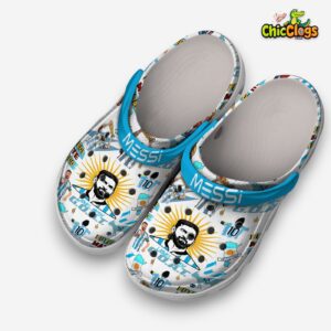 Printed Lionel Messi Design Crocs Clogs - Unique Pattern Footwear - Image 1