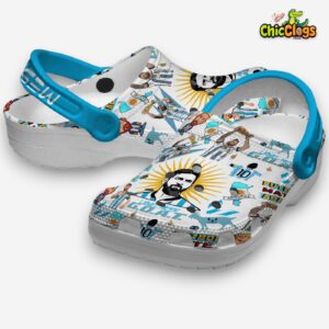 Printed Lionel Messi Design Crocs Clogs - Unique Pattern Footwear - Image 2