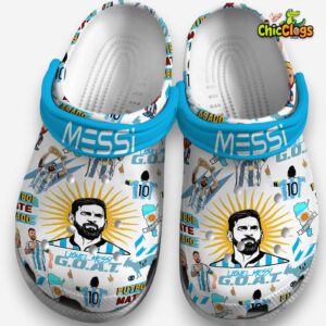 Printed Lionel Messi Design Crocs Clogs - Unique Pattern Footwear - Image 3
