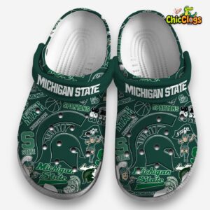 Printed Michigan State Spartans Crocs Clogs - NCAA Design Footwear - Image 1