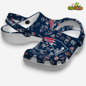 Printed New England Patriots Crocs Clogs - NFL Team Design Footwear - Image 1