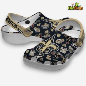 Printed New Orleans Saints NFL Crocs Clogs - Stylish Team Footwear - Image 1
