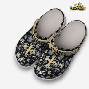 Printed New Orleans Saints NFL Crocs Clogs - Stylish Team Footwear - Image 2
