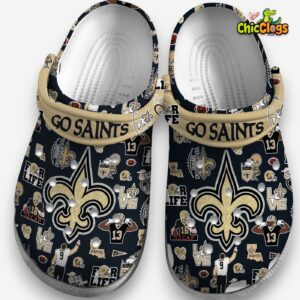 Printed New Orleans Saints NFL Crocs Clogs - Stylish Team Footwear - Image 3