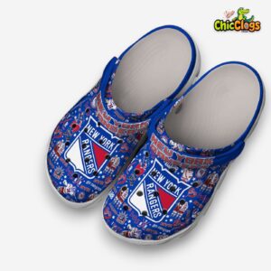Printed New York Rangers NHL Crocs Clogs - Unique Design for Fans! - Image 2