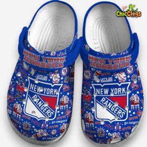 Printed New York Rangers NHL Crocs Clogs - Unique Design for Fans! - Image 3