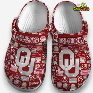 Printed Oklahoma Sooners Crocs Clogs - NCAA Design Footwear - Image 3