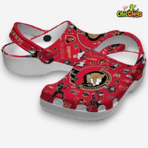 Printed Ottawa Senators NHL Crocs Clogs - Team Pattern Footwear - Image 1
