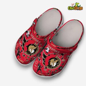Printed Ottawa Senators NHL Crocs Clogs - Team Pattern Footwear - Image 2