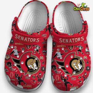 Printed Ottawa Senators NHL Crocs Clogs - Team Pattern Footwear - Image 3