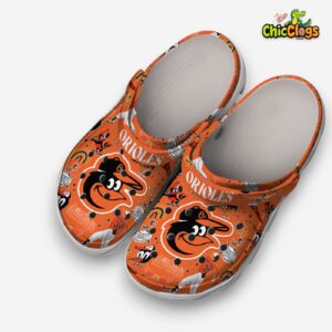 Printed Pattern Baltimore Orioles Crocs Clogs - MLB Style Footwear - Image 2