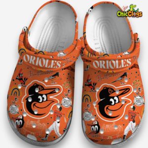 Printed Pattern Baltimore Orioles Crocs Clogs - MLB Style Footwear - Image 3