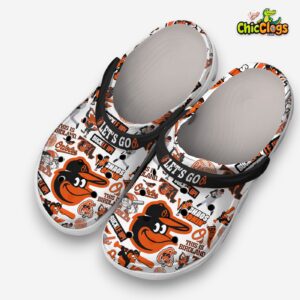 Printed Pattern Baltimore Orioles Crocs Clogs - MLB Style Footwear - Image 4