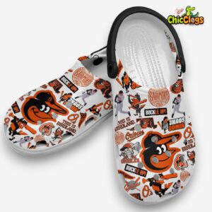 Printed Pattern Baltimore Orioles Crocs Clogs - MLB Style Footwear - Image 5