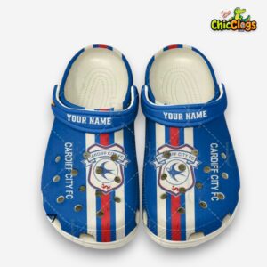 Printed Pattern Cardiff City FC Crocs Clogs - Championship Football Design - Image 2