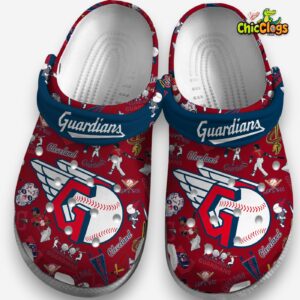 Printed Pattern Cleveland Guardians Crocs Clogs - MLB Team Design - Image 1