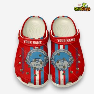 Printed Pattern Crocs Clogs - Kongsvinger IL Toppfotball Design - Image 2