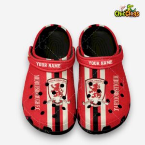 Printed Pattern Crocs Clogs - Middlesbrough FC Championship Design - Image 1