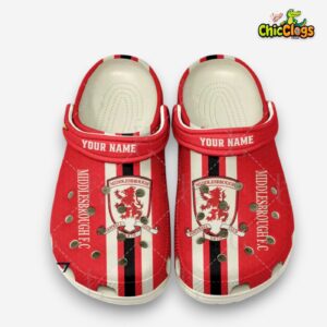 Printed Pattern Crocs Clogs - Middlesbrough FC Championship Design - Image 2