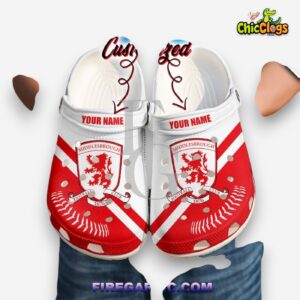 Printed Pattern Crocs Clogs - Middlesbrough FC Design - Image 1