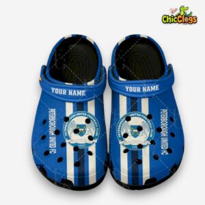 Printed Pattern Crocs Clogs - Peterborough United F.C. League One Design - Image 1