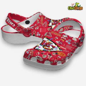 Printed Pattern Kansas City Chiefs Crocs Clogs - NFL Fan Footwear - Image 1