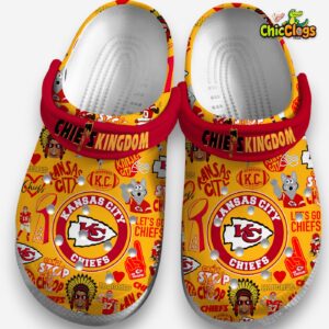Printed Pattern Kansas City Chiefs Crocs Clogs - NFL Fan Footwear - Image 4
