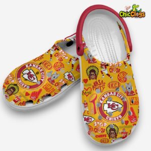 Printed Pattern Kansas City Chiefs Crocs Clogs - NFL Fan Footwear - Image 6