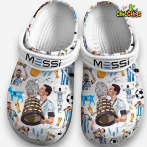 Printed Pattern Lionel Messi Crocs Clogs - Stylish Soccer Inspired Footwear - Image 2